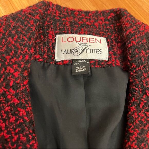 Louben Laura Petites Women's Classic Black and Red Tweed Blazer - Picture 2 of 4